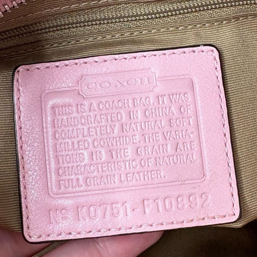 Coach Chelsea East West Leather Shoulder Bag Tote F10892 Light Pink Brown - Picture 3 of 9